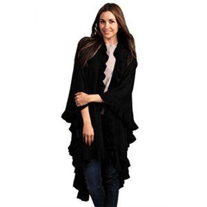 NWT Black Ruffle Shaw Wrap